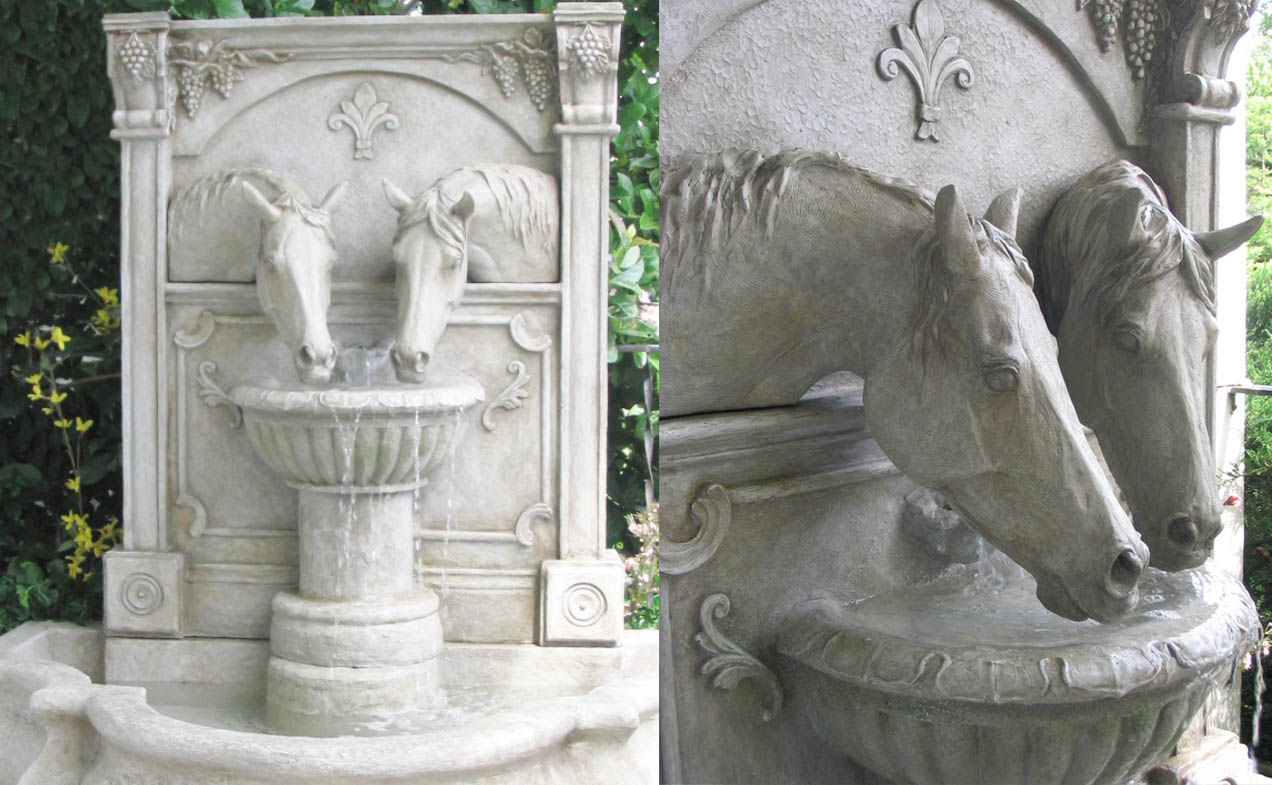 Sharing a Drink Horse Fountain